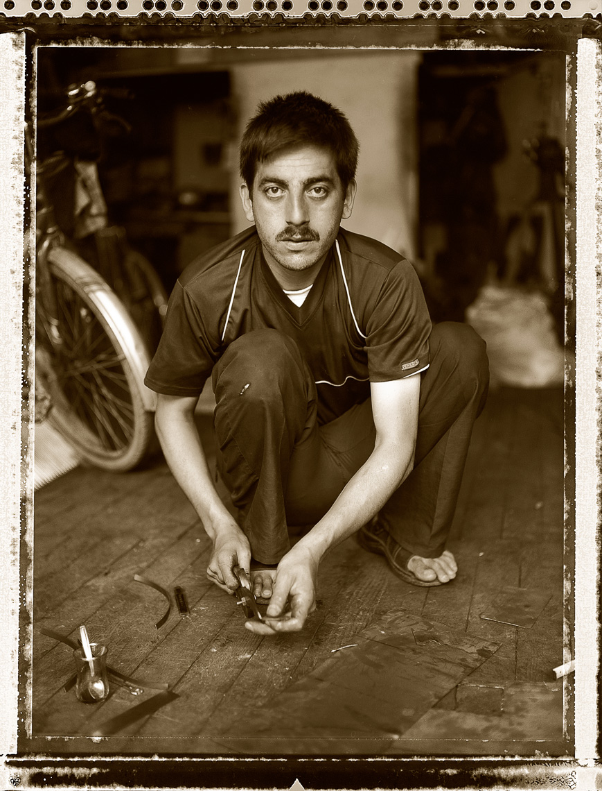 Kurdish portrait  or metal worker in Konya, Turkey.