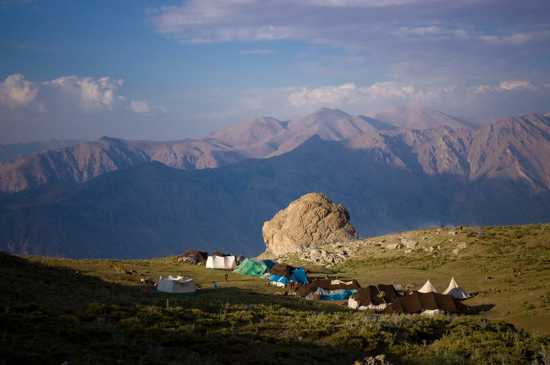 Landscape image of high remote Kurdish nomadic village near Syrian Boarder, Turkey. 