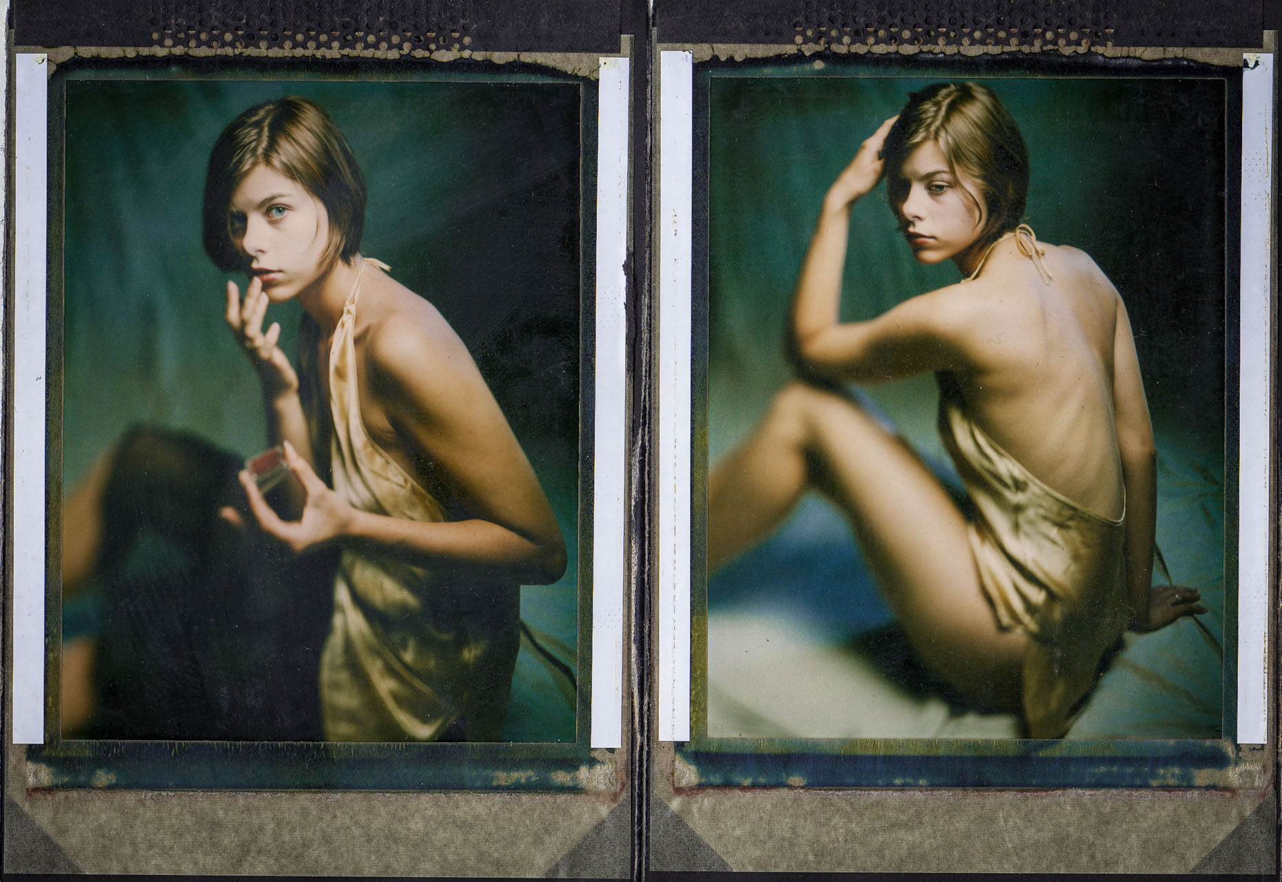 Polaroid Fashion studio portrait of young woman