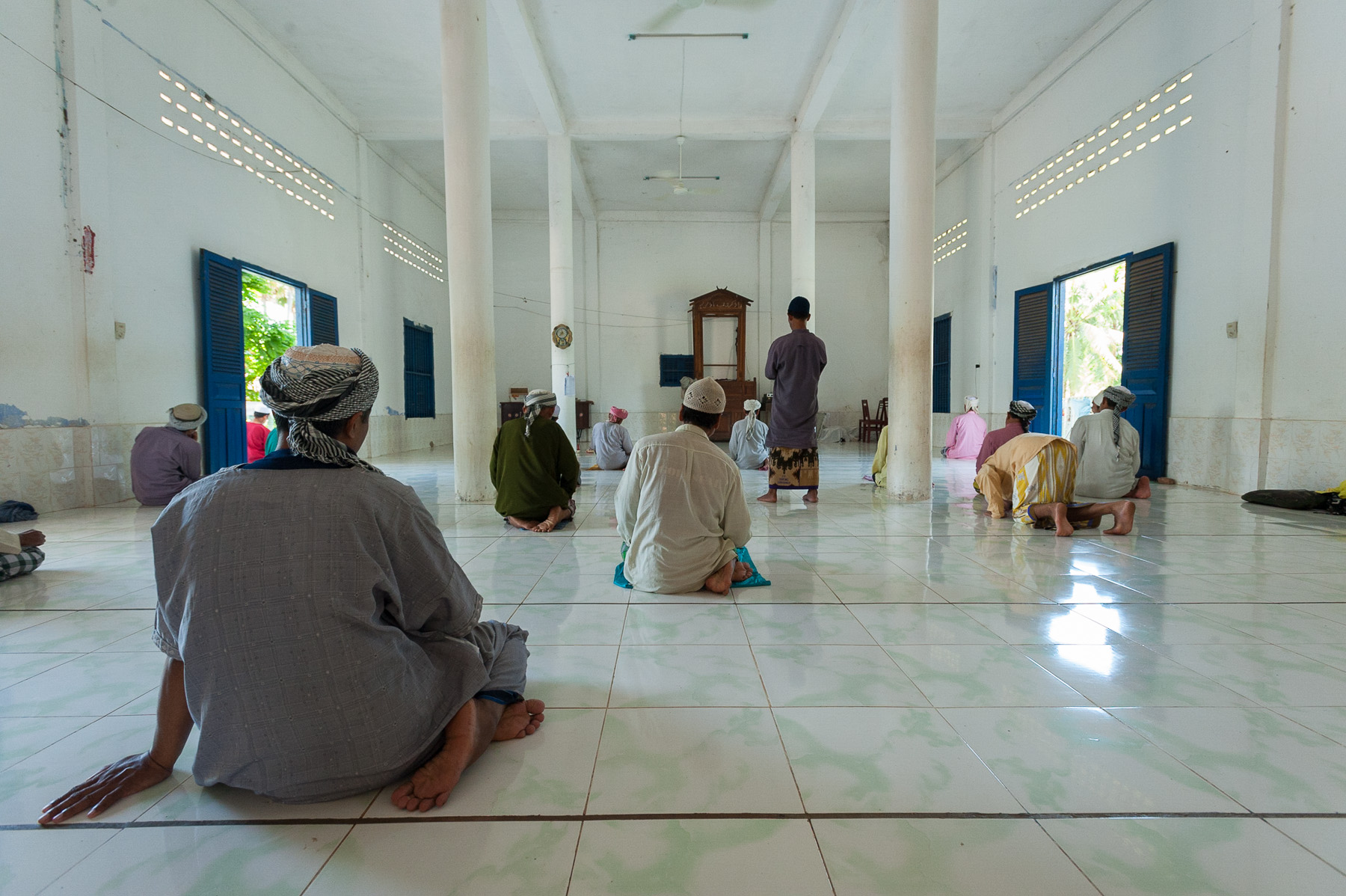 Worshiping Muslims in Mosque, Cham village, Cambodia