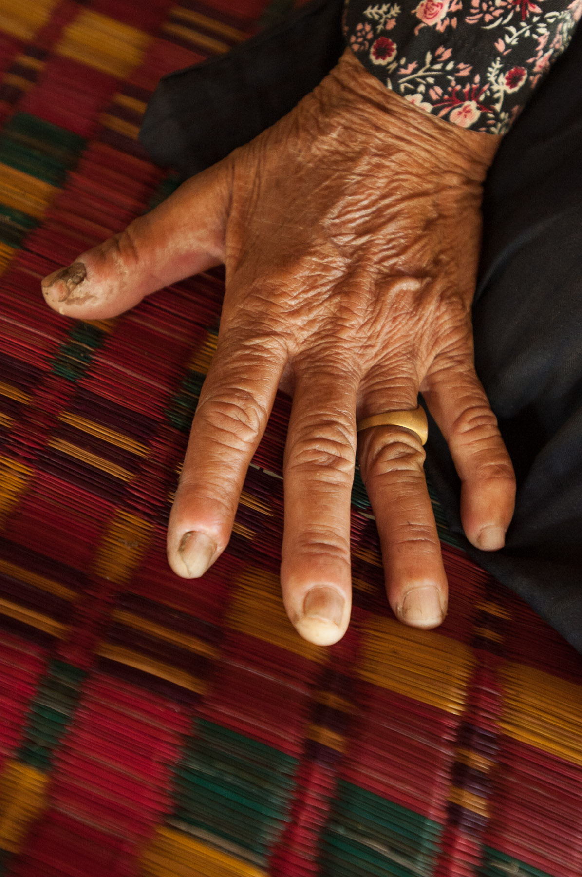Old Cambodian womans hand, Kampong Cham, Cambodia