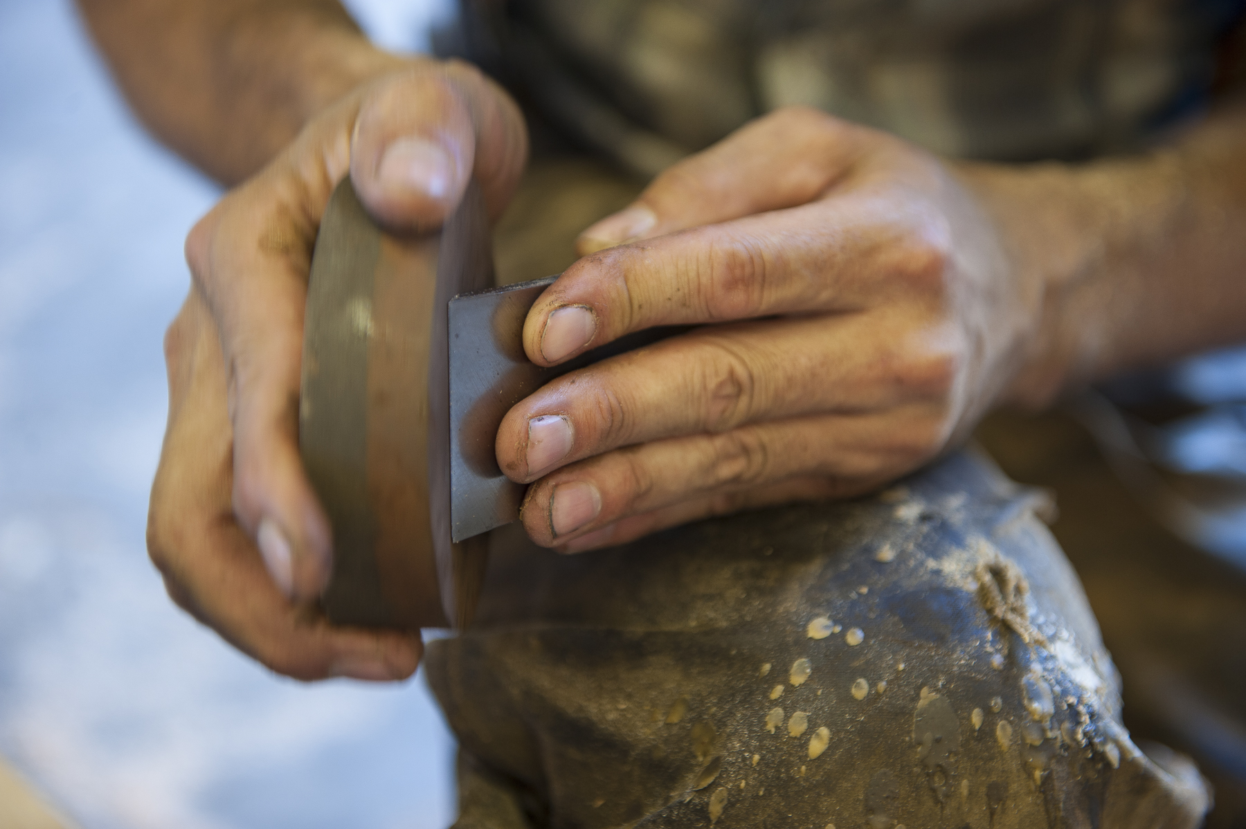 _WranglerStar sharpening a hundred year old slab chisel.